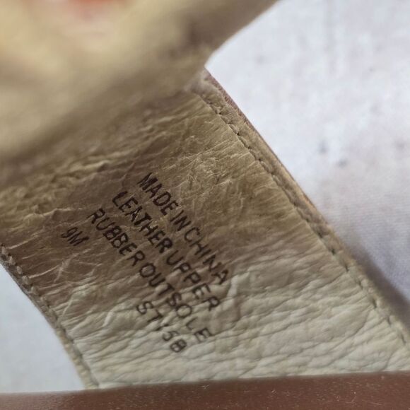 Michael Kors Berkley T- Strap Tan Leather Wedge Sandals - Picture 7 of 8